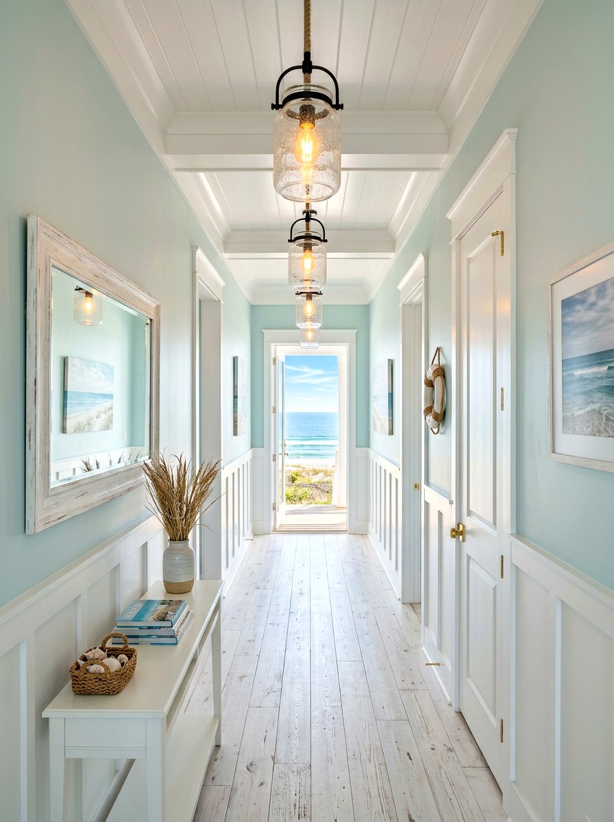 Coastal Glass Jar Pendant - 30 hallway lighting ideas