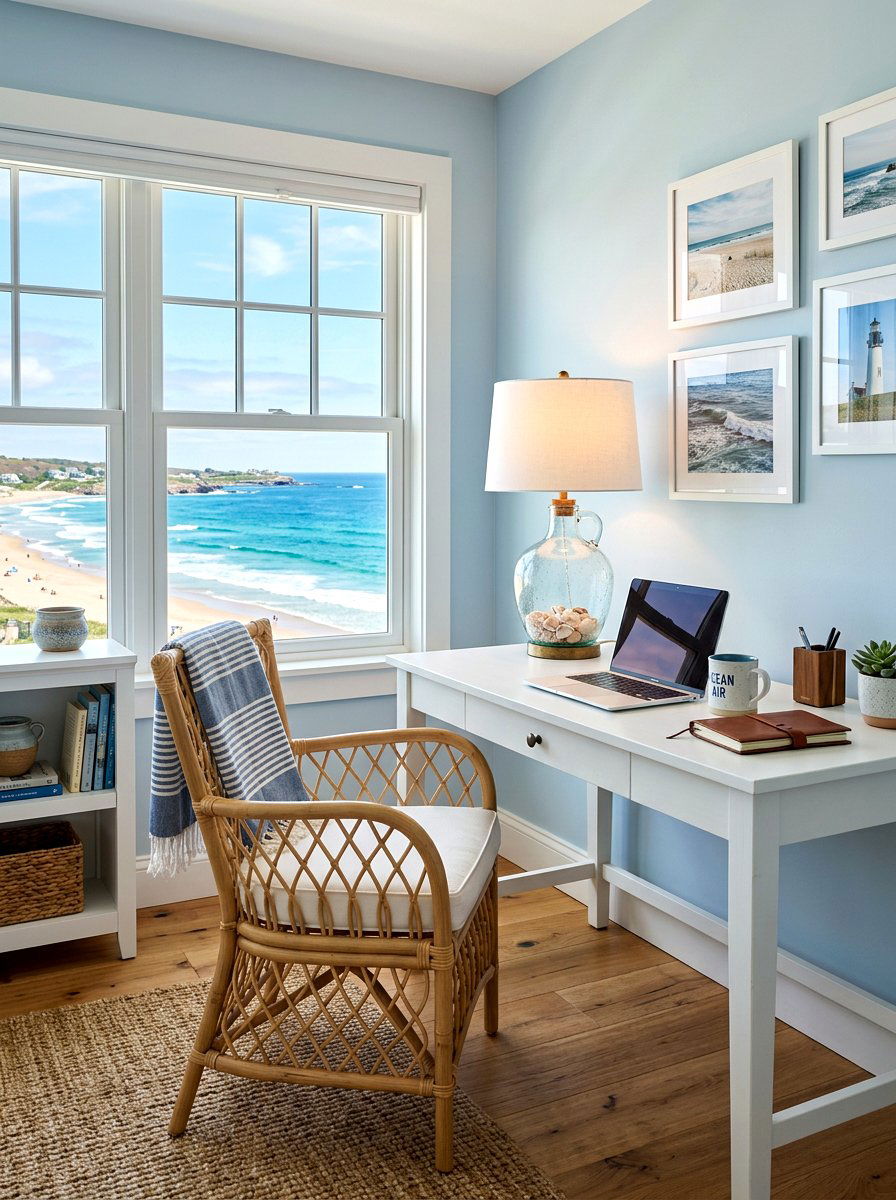 Coastal Glass Jug Lamp - 30 coastal home decor ideas