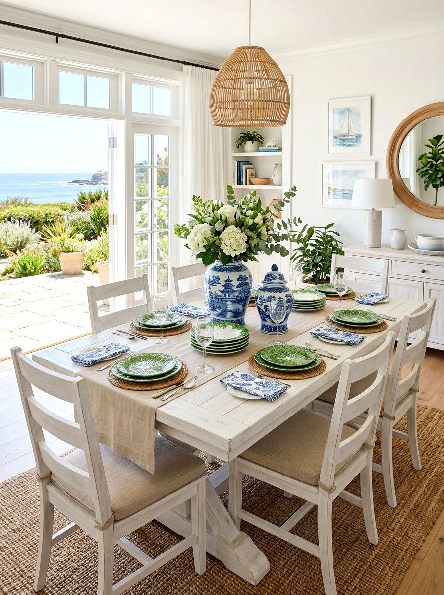 Coastal Grandmother Tablescape - 30 lettuce plate dining ideas
