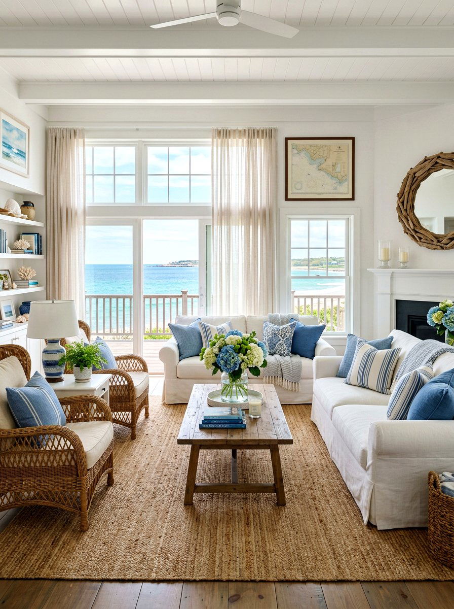 Coastal Grandmother - 30 trend forward living room ideas