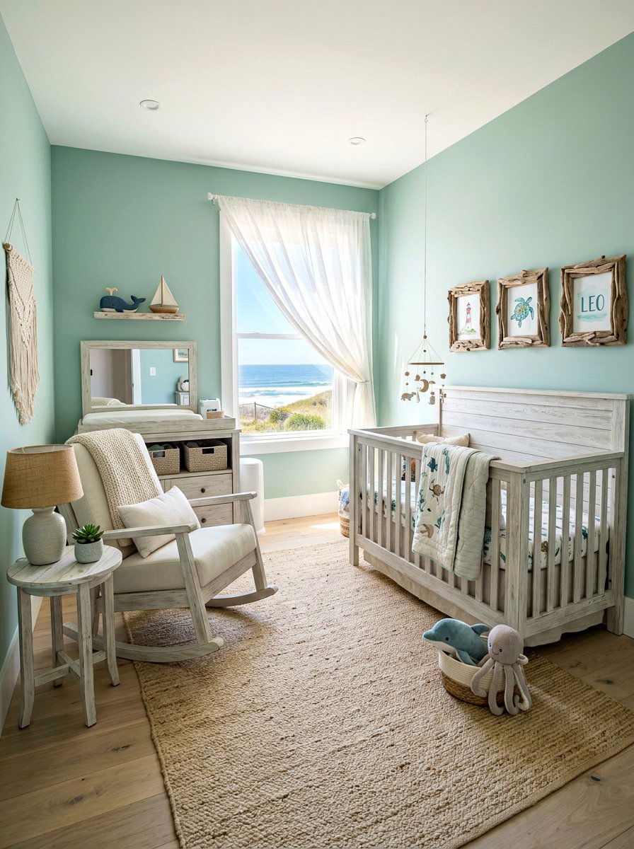 Coastal Green Nursery - 30 soft green nursery ideas