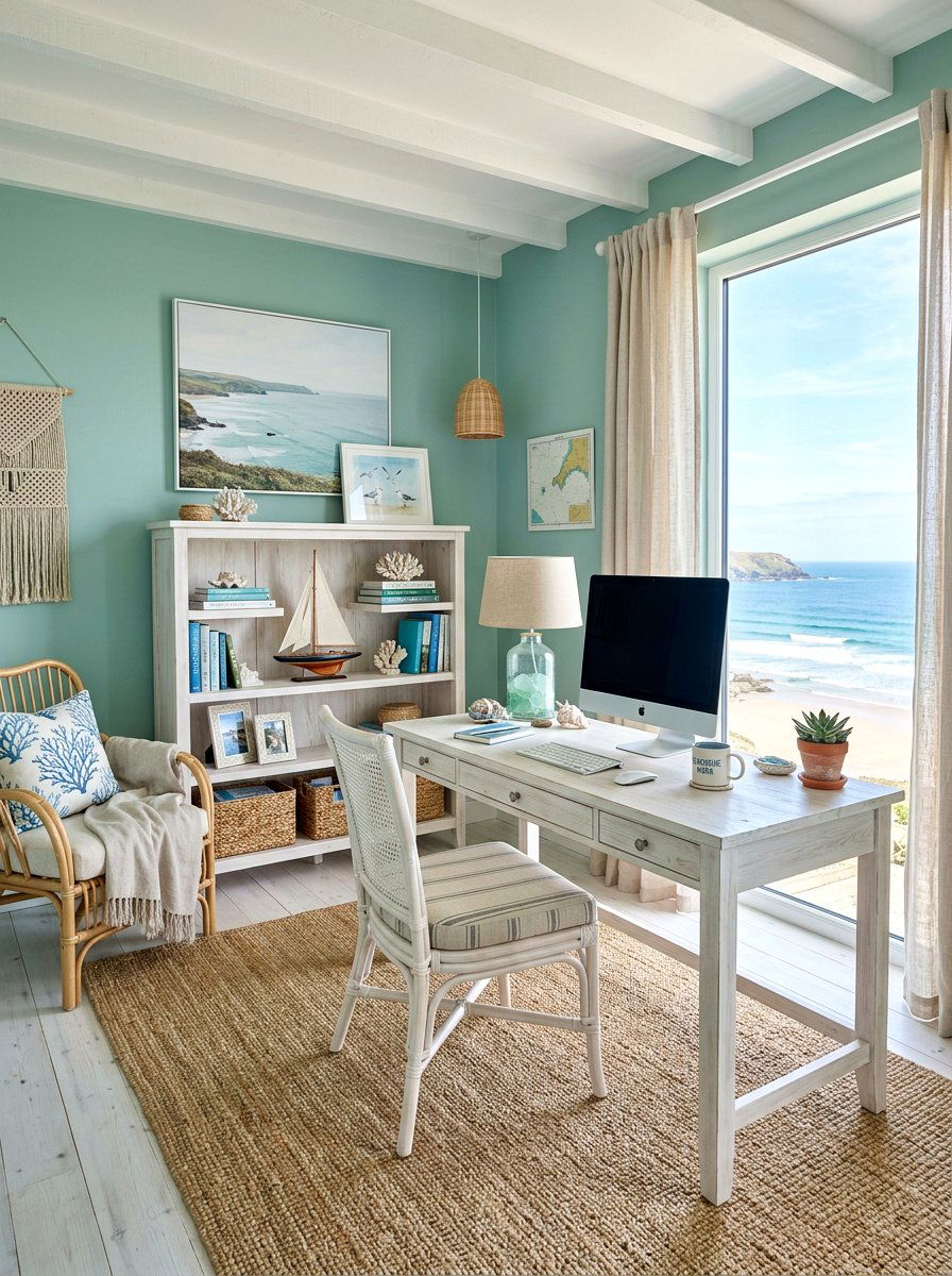 Coastal Home Office - 30 home office decor ideas