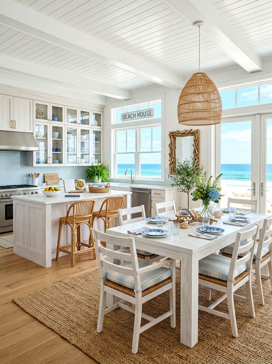 Coastal Kitchen Dining Room - 30 kitchen dining combo ideas