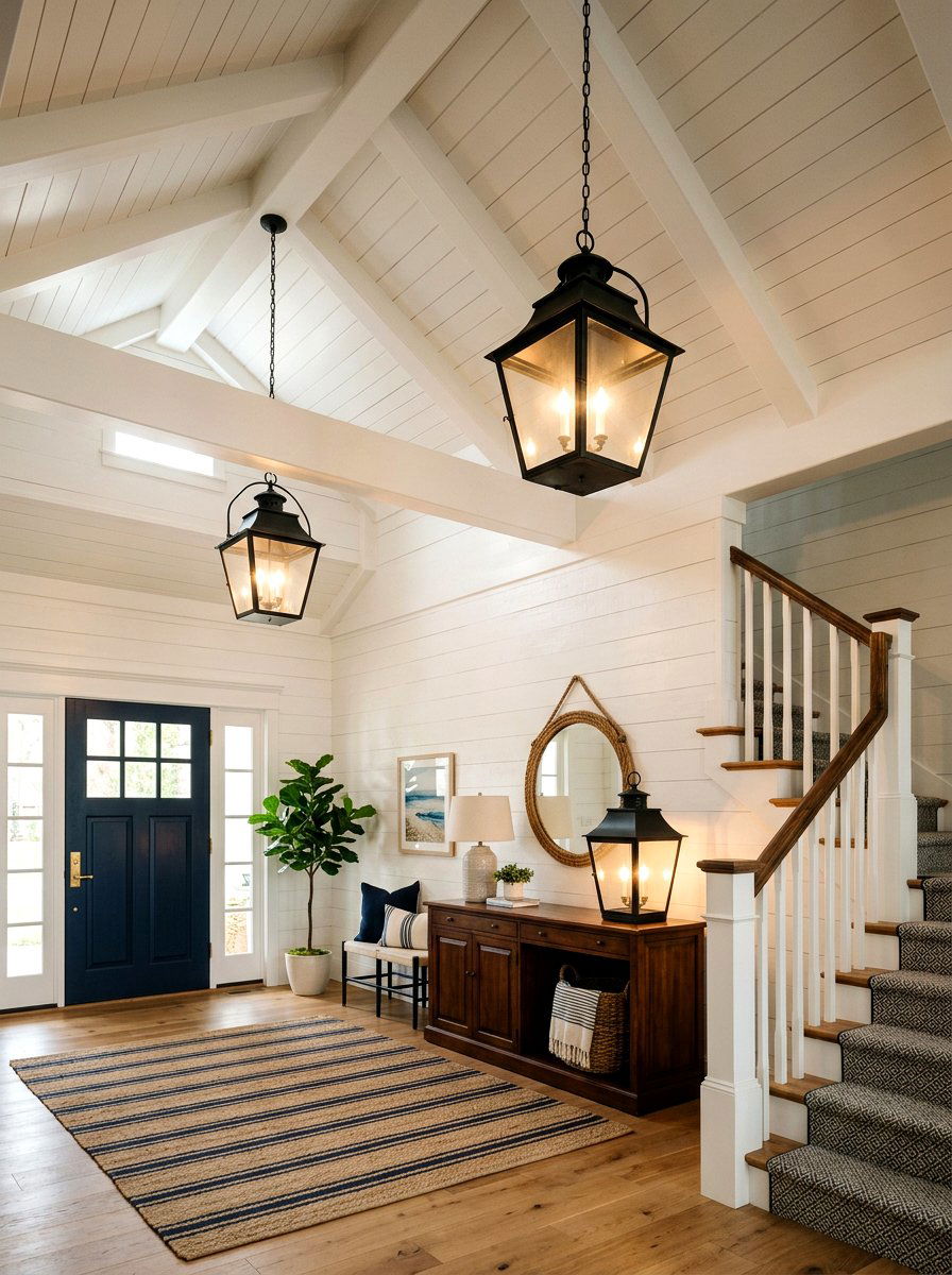Coastal Lantern Lighting - 30 coastal entryway ideas