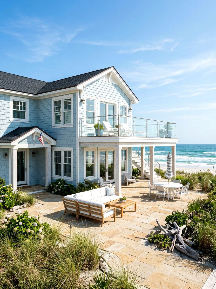 Coastal Light Blue Siding - 30 horizontal siding exterior ideas