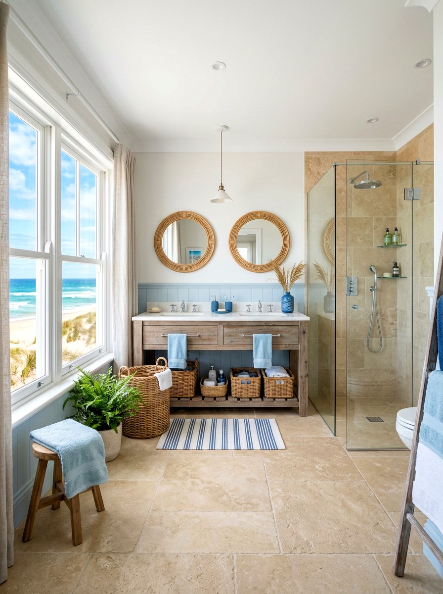 Coastal Limestone Bathroom Vibe - 30 limestone bathroom ideas