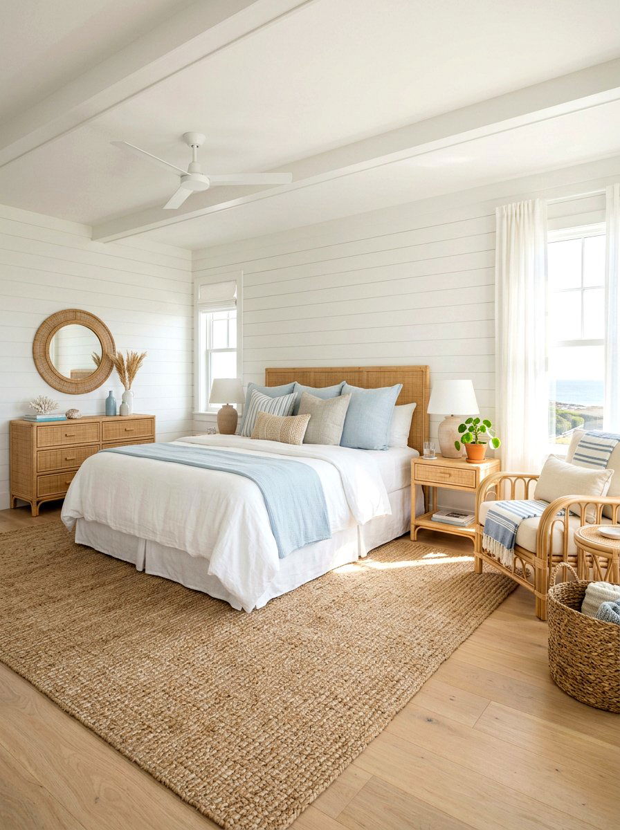 Coastal Linen White Bedroom - 30 linen white bedroom ideas