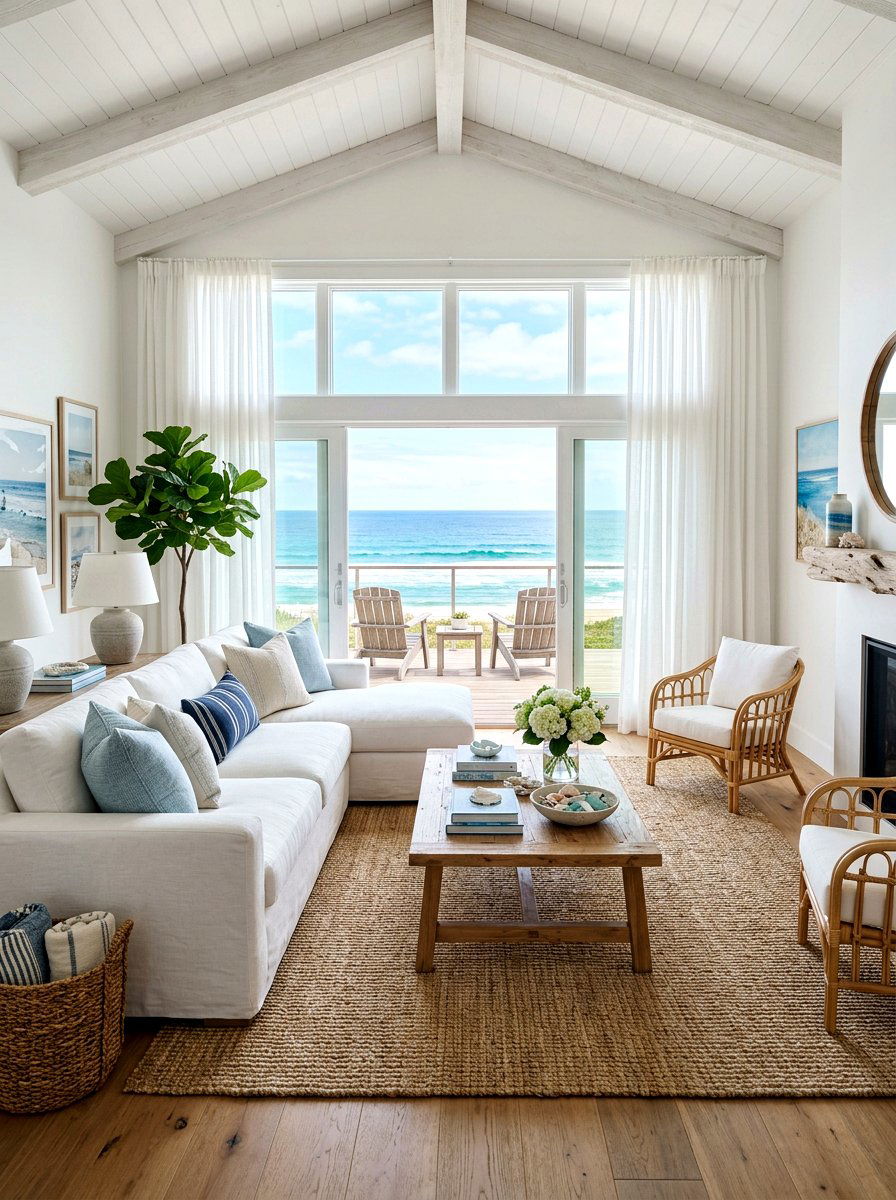 Coastal Living Room - 30 summer house decor ideas viral