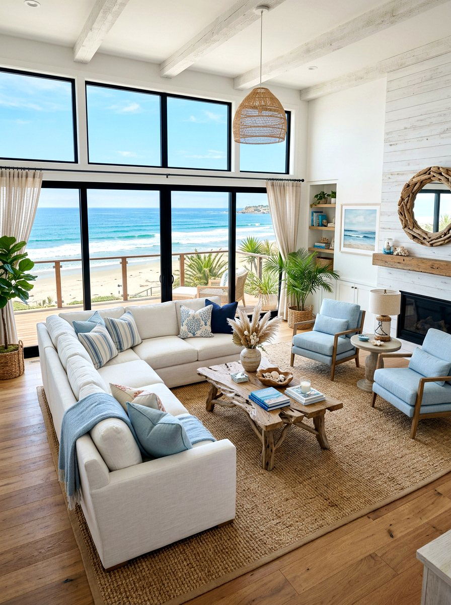 Coastal Living Room - 30 cozy living room ideas