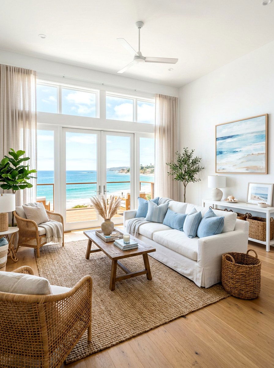Coastal Living Room - 30 seaside cottage ideas
