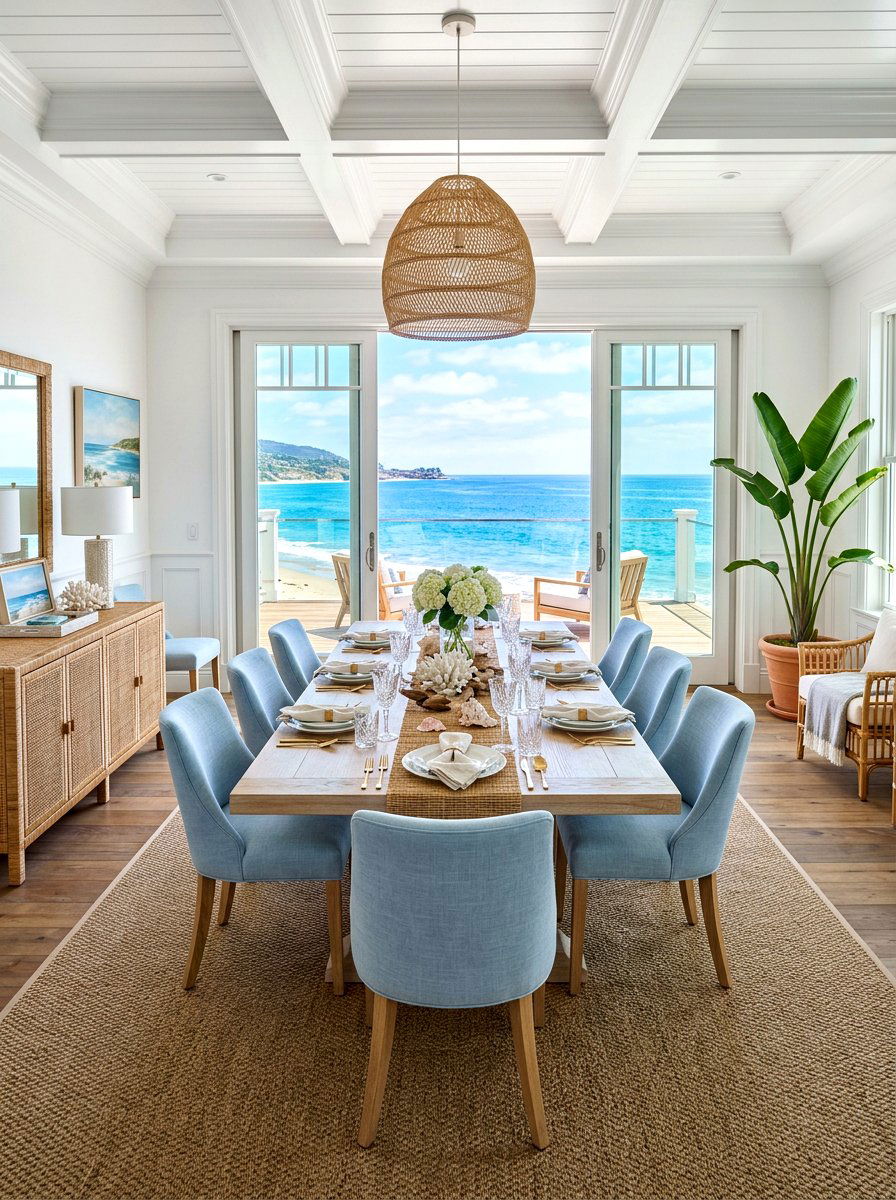 Coastal Mansion Dining Room - 30 old money dining room decor ideas