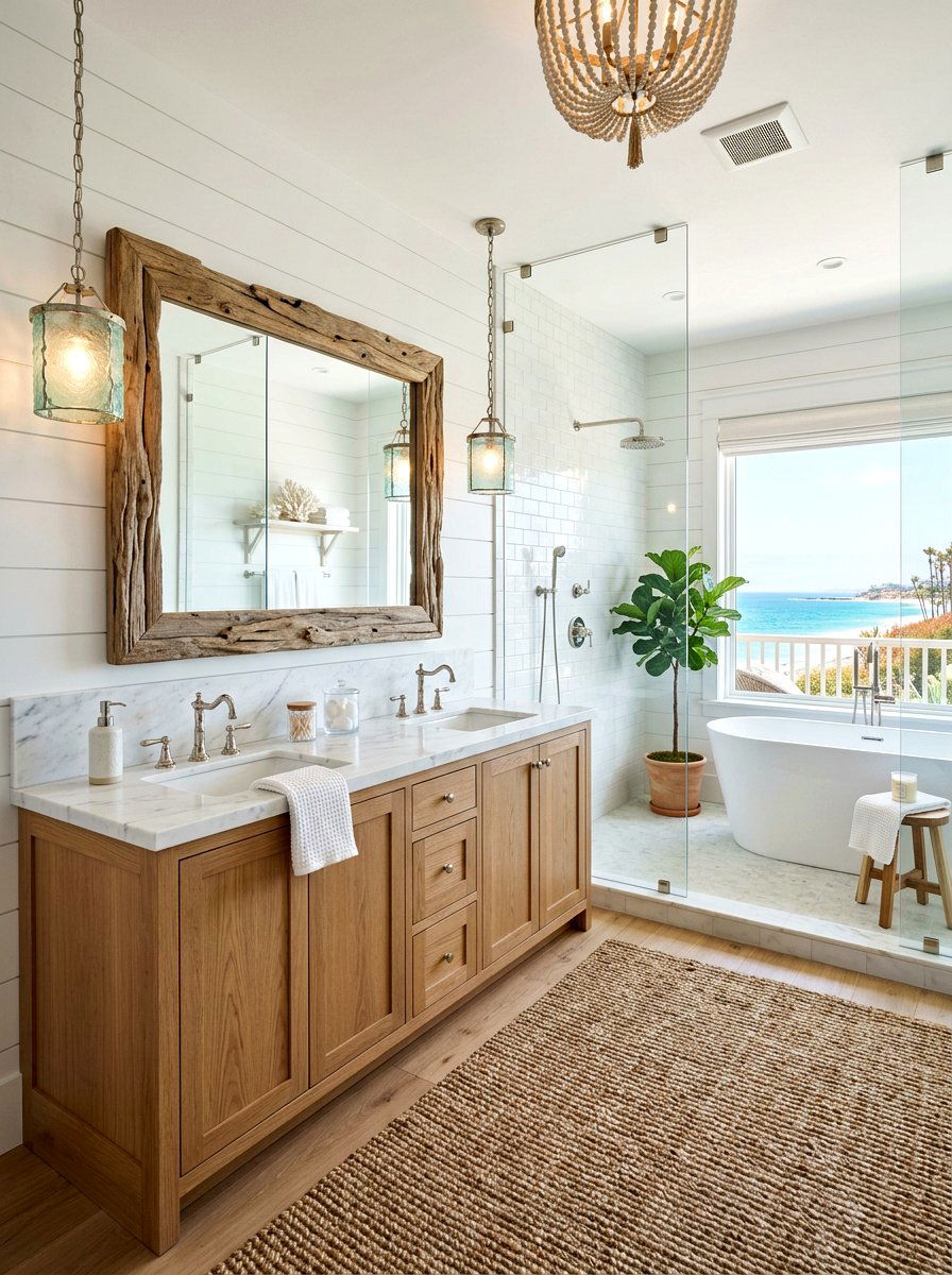 Coastal Master Bathroom - 30 summer bathroom decor ideas