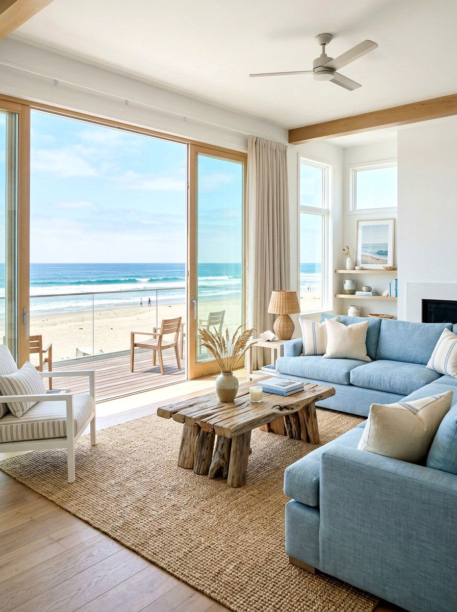 Coastal Minimalist Living Room - 30 minimalist living room decor ideas