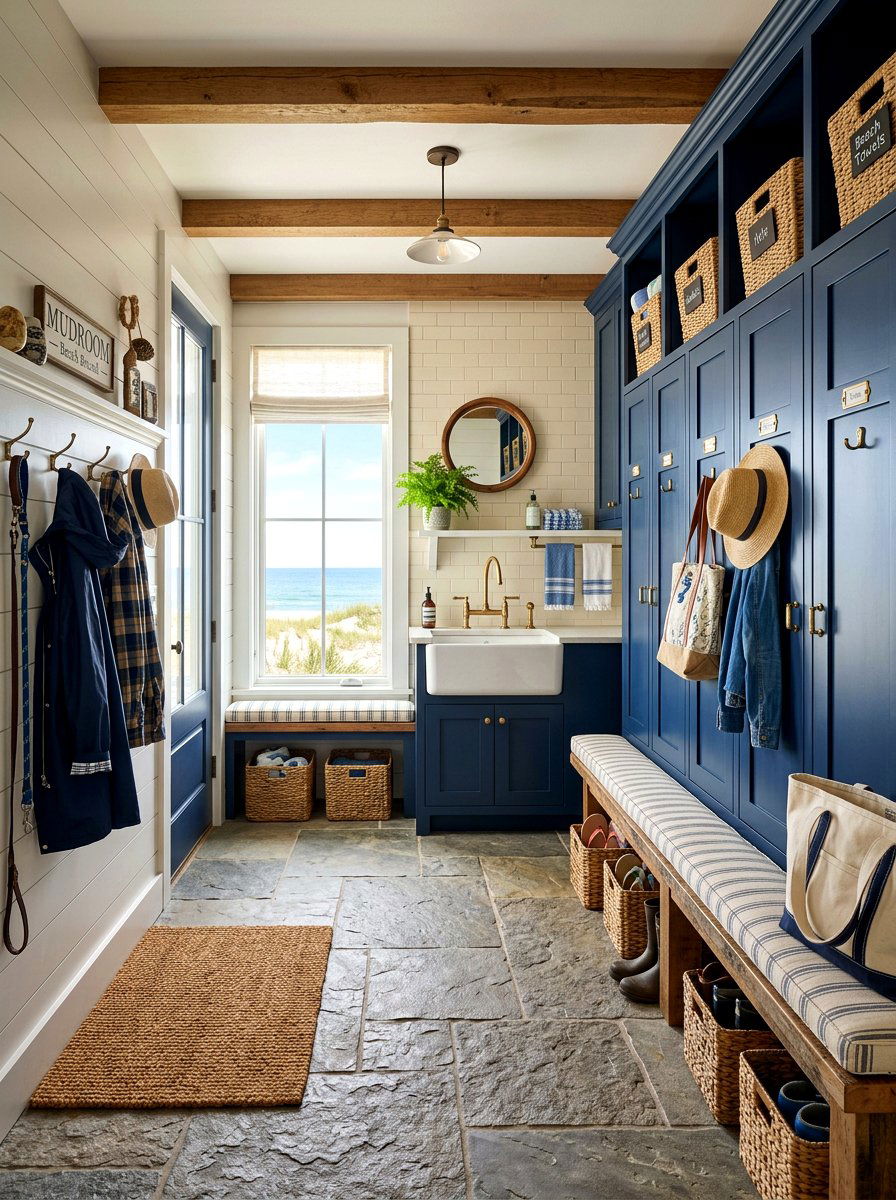 Coastal Mudroom - 30 seaside cottage ideas