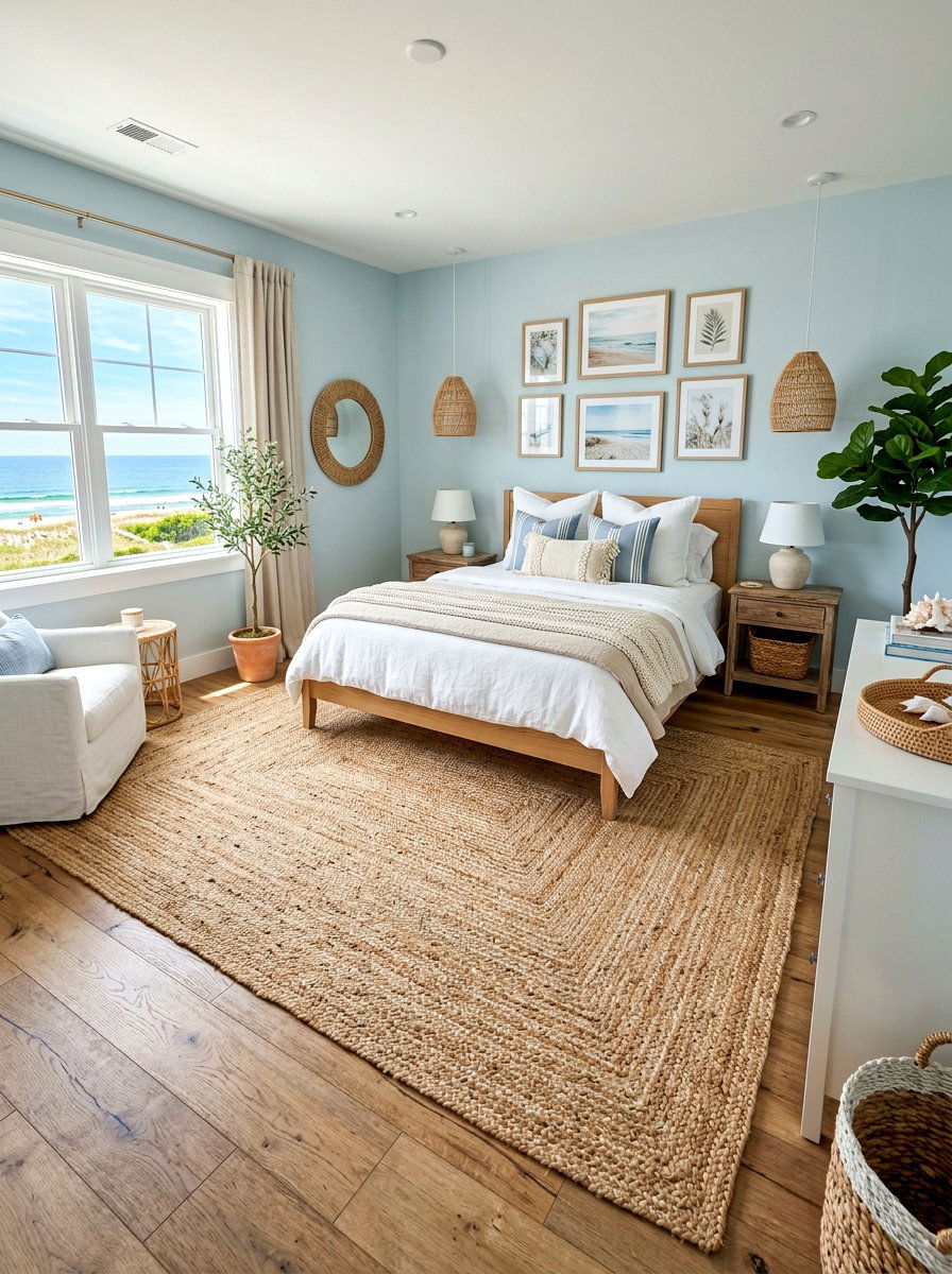 Coastal Natural Jute Rug - 30 coastal home decor ideas