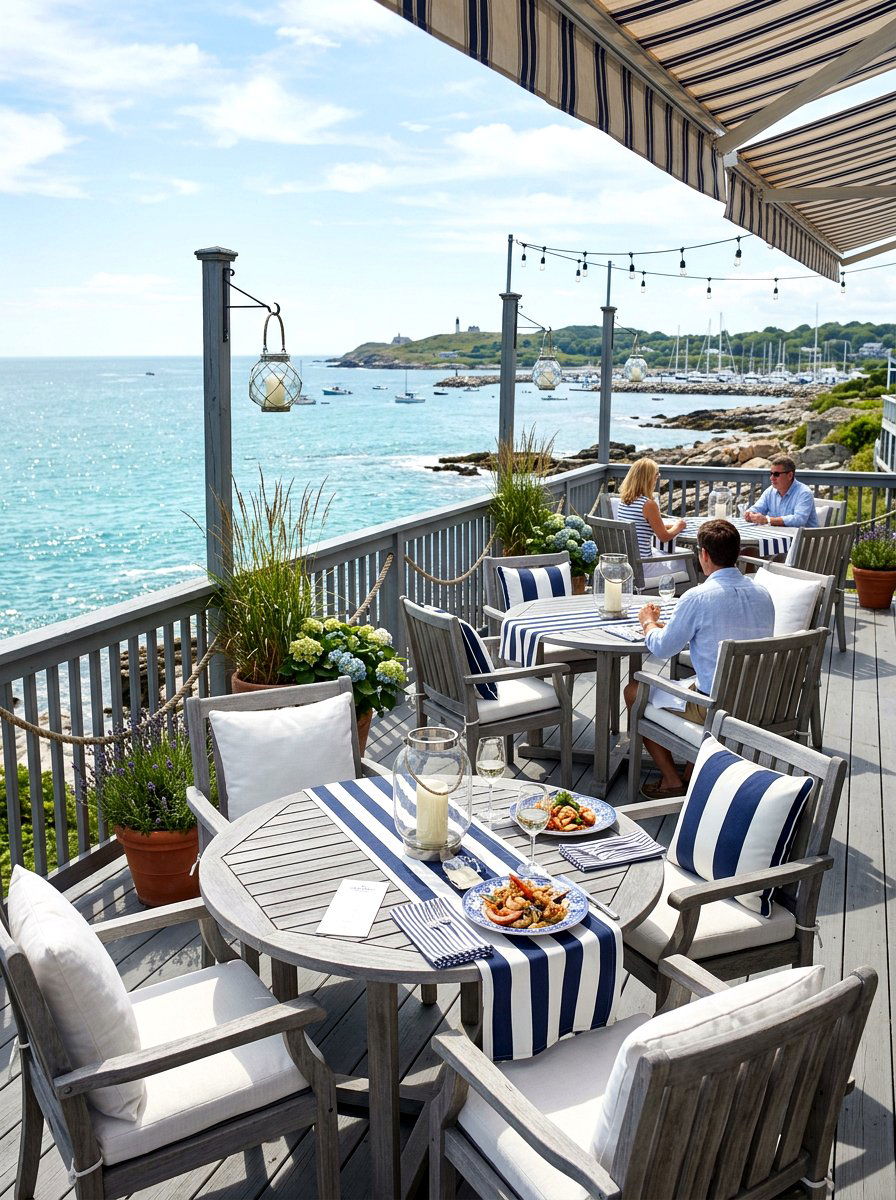 Coastal Nautical Bistro Seating - 30 bistro patio ideas