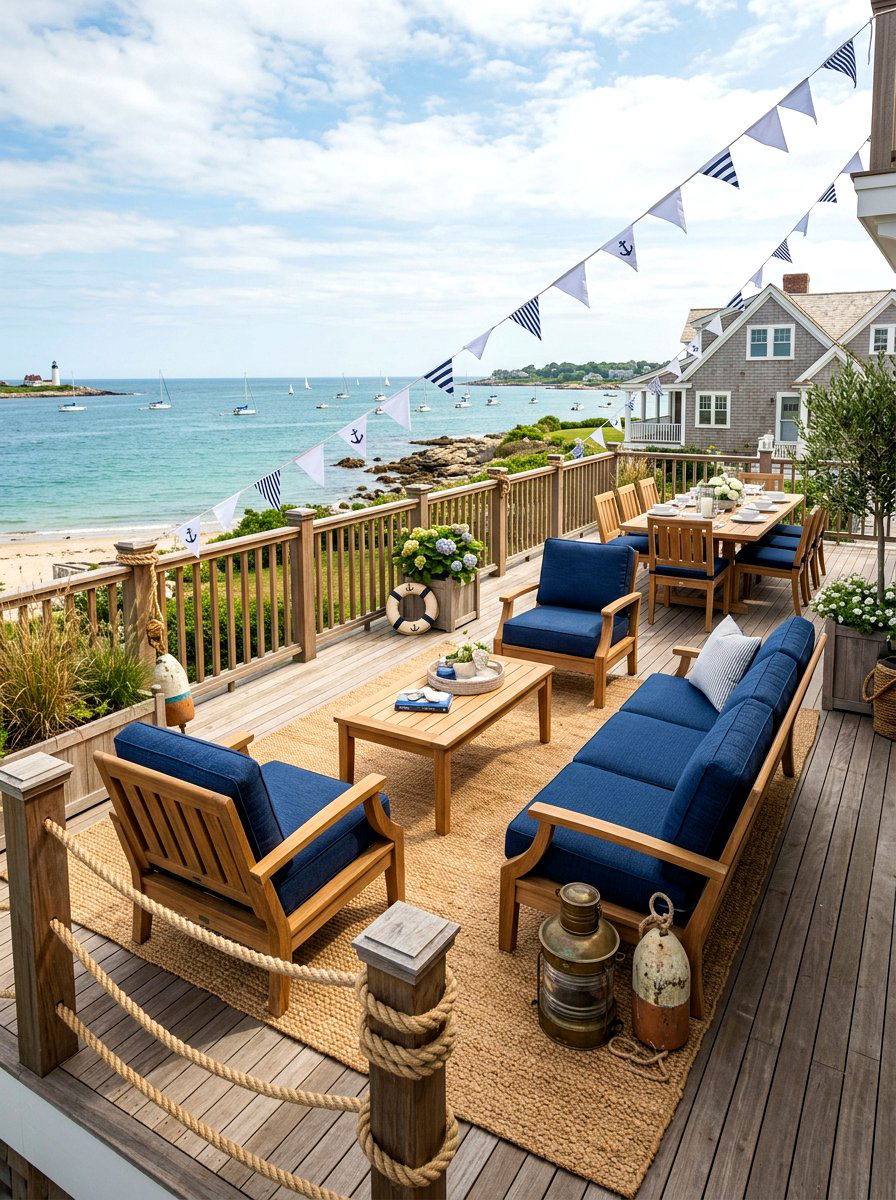 Coastal Nautical Deck - 30 alfresco birthday party ideas