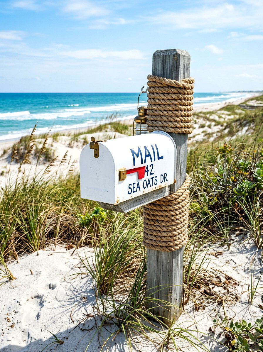 Coastal Nautical Mailbox - 30 statement mailbox ideas aesthetic