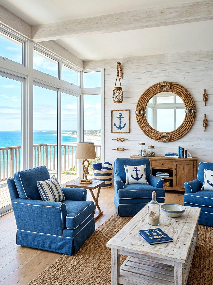 Coastal Nautical Rope Decor - 30 coastal home decor ideas