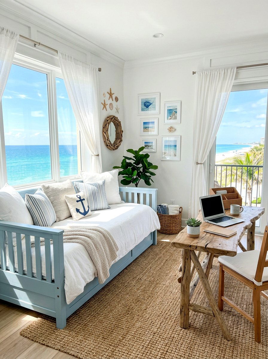 Coastal Office With Daybed - 30 daybed office combo ideas