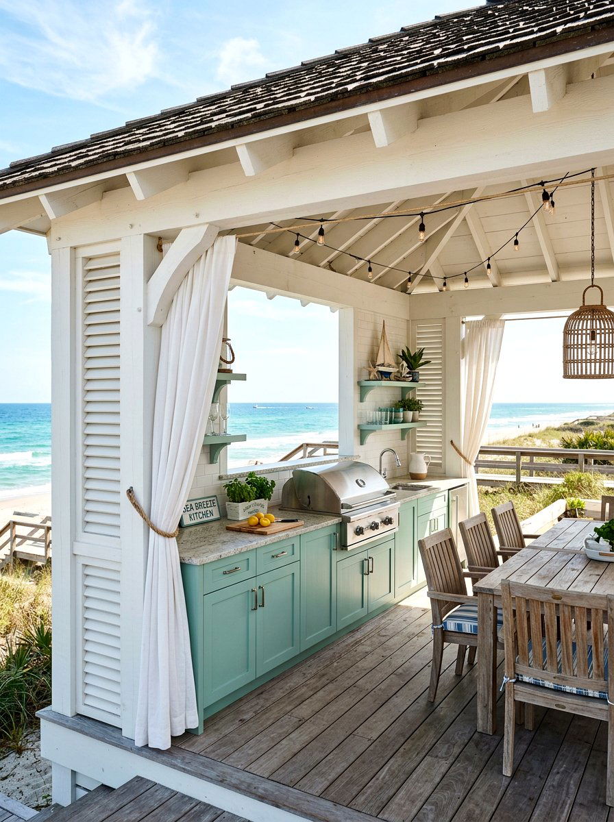 Coastal Pavilion Kitchen - 30 outdoor pavilion kitchen ideas
