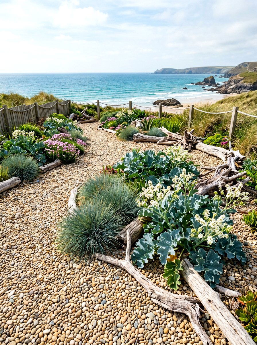 Coastal Pea Stone Garden - 30 gravel garden ideas