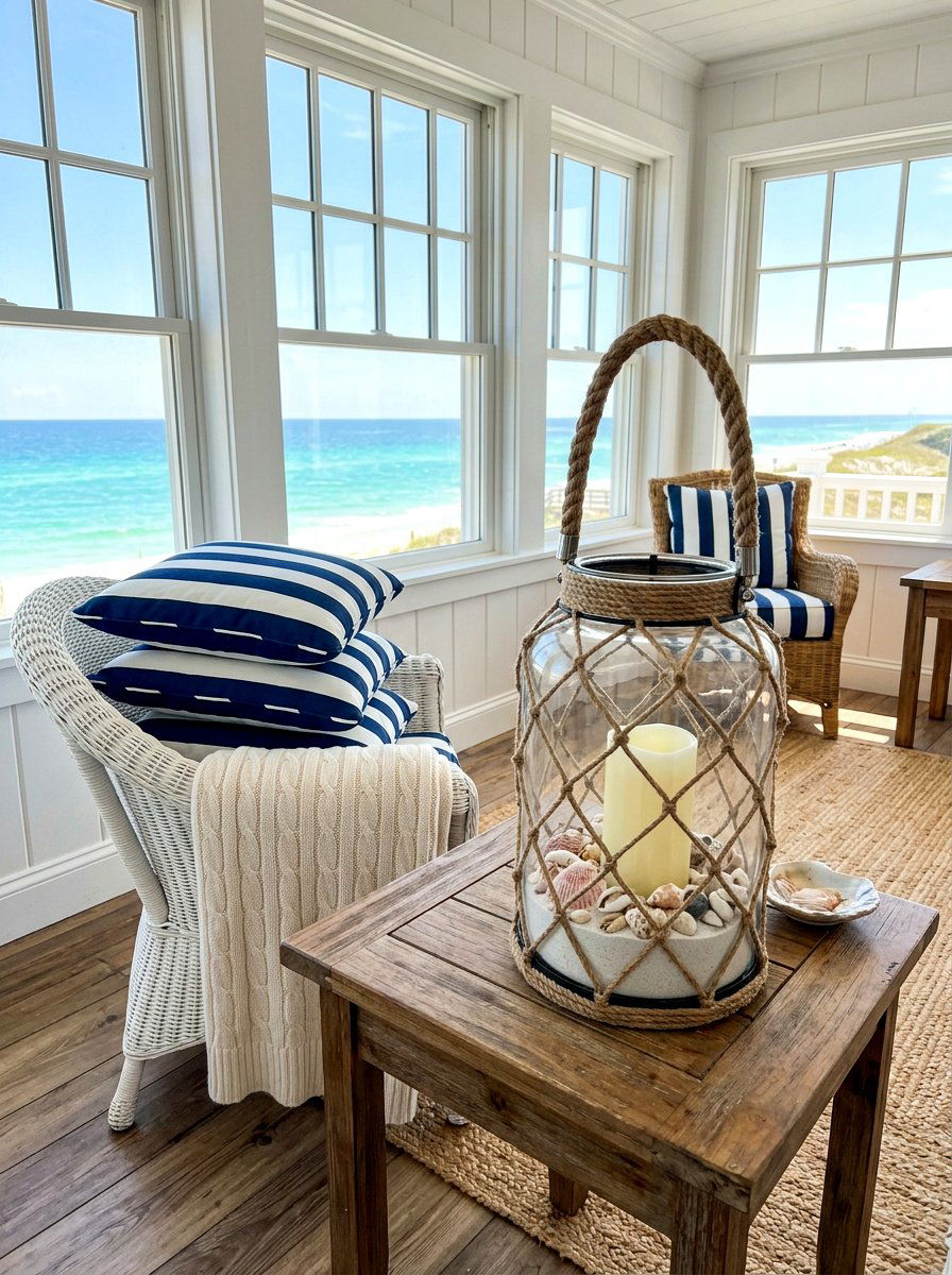Coastal Rope Lantern - 30 lantern decor ideas