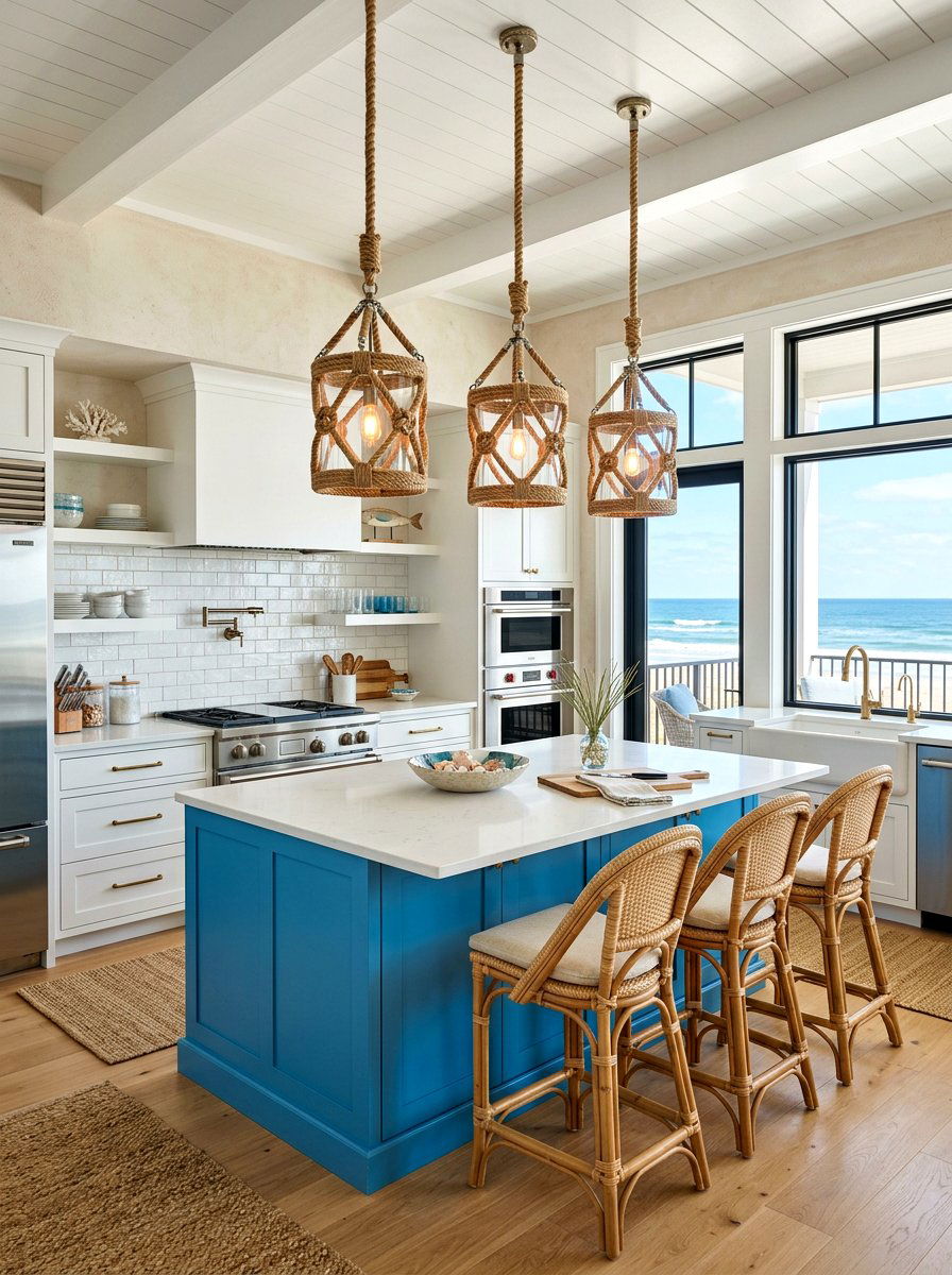 Coastal Rope Lantern - 30 kitchen lantern lighting ideas