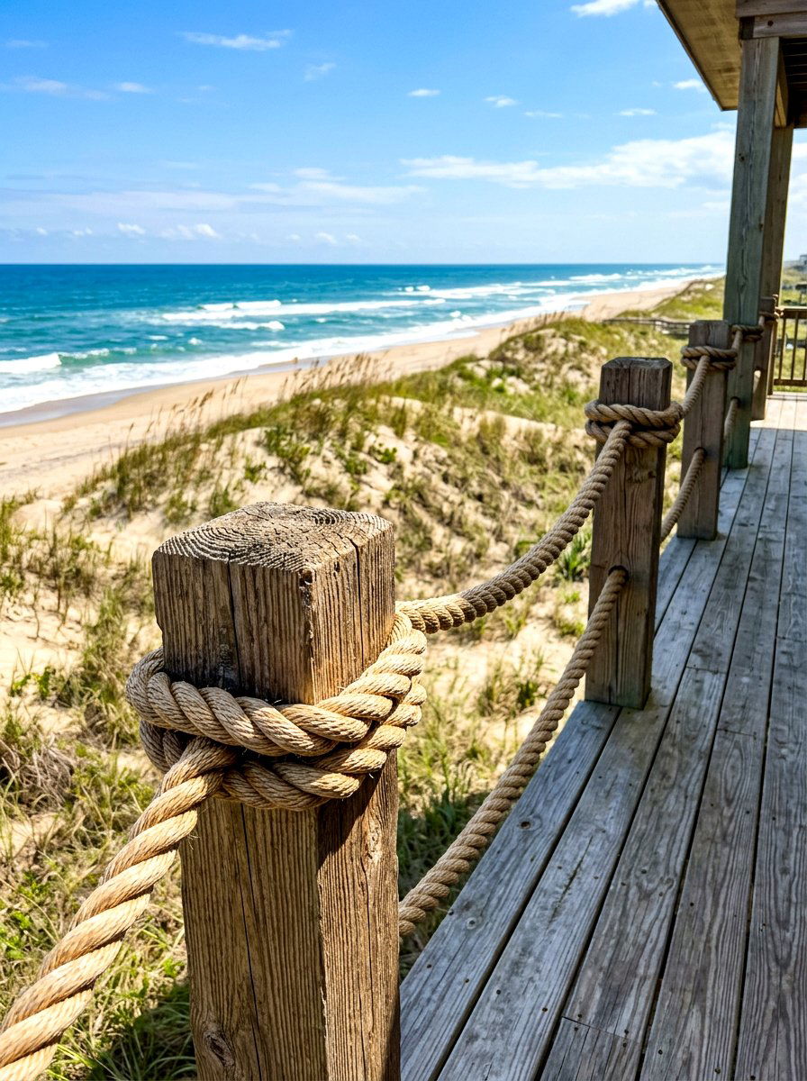 Coastal Rope Railing - 30 front porch railing ideas