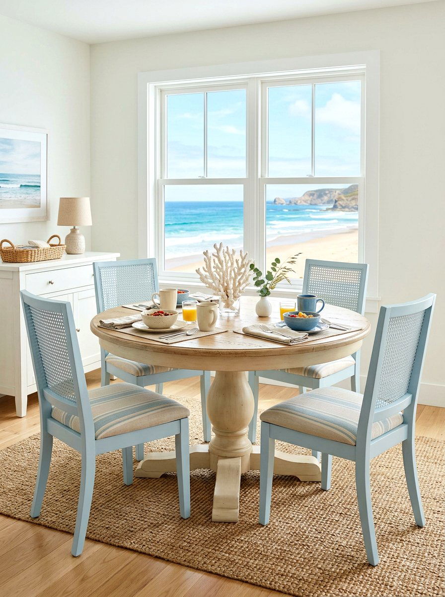 Coastal Round Breakfast Table - 30 round breakfast table ideas