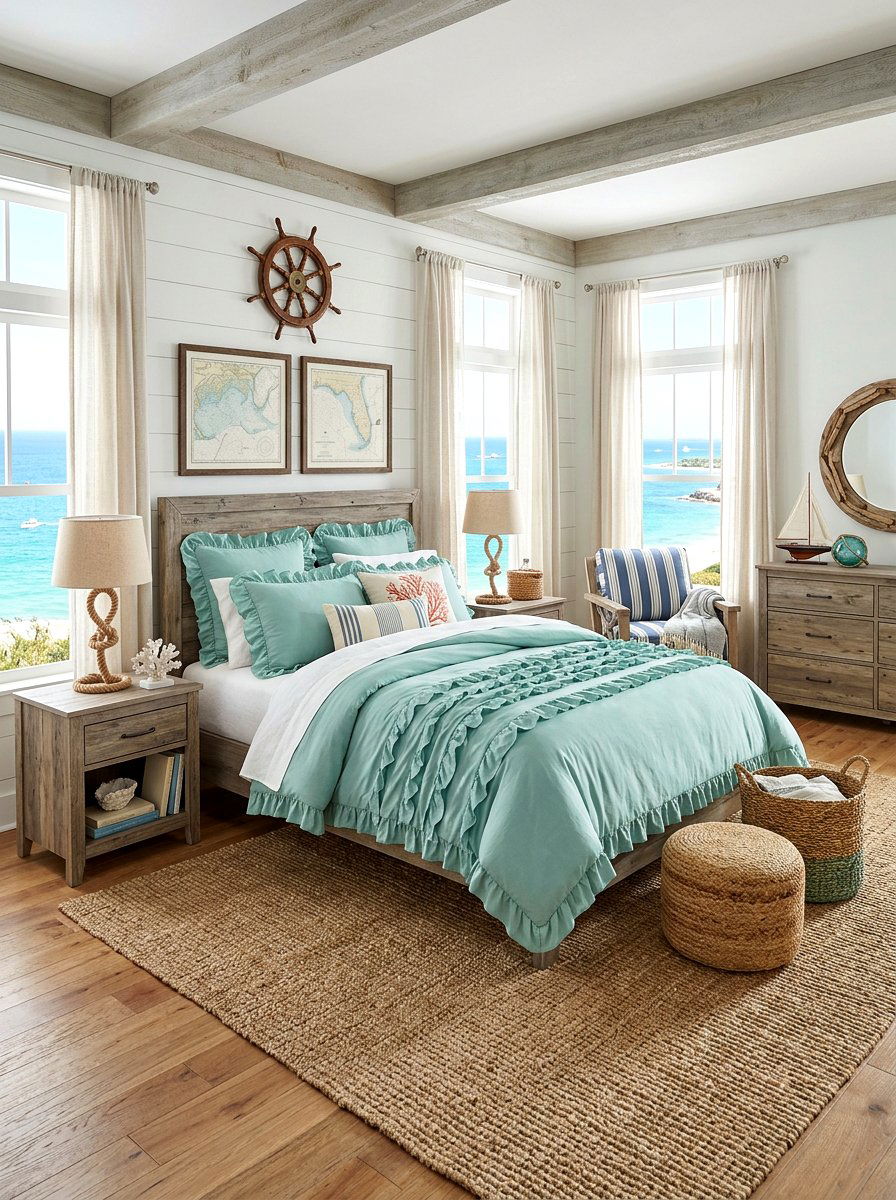 Coastal Ruffle Bedroom Aesthetic - 30 romantic ruffle bedroom ideas