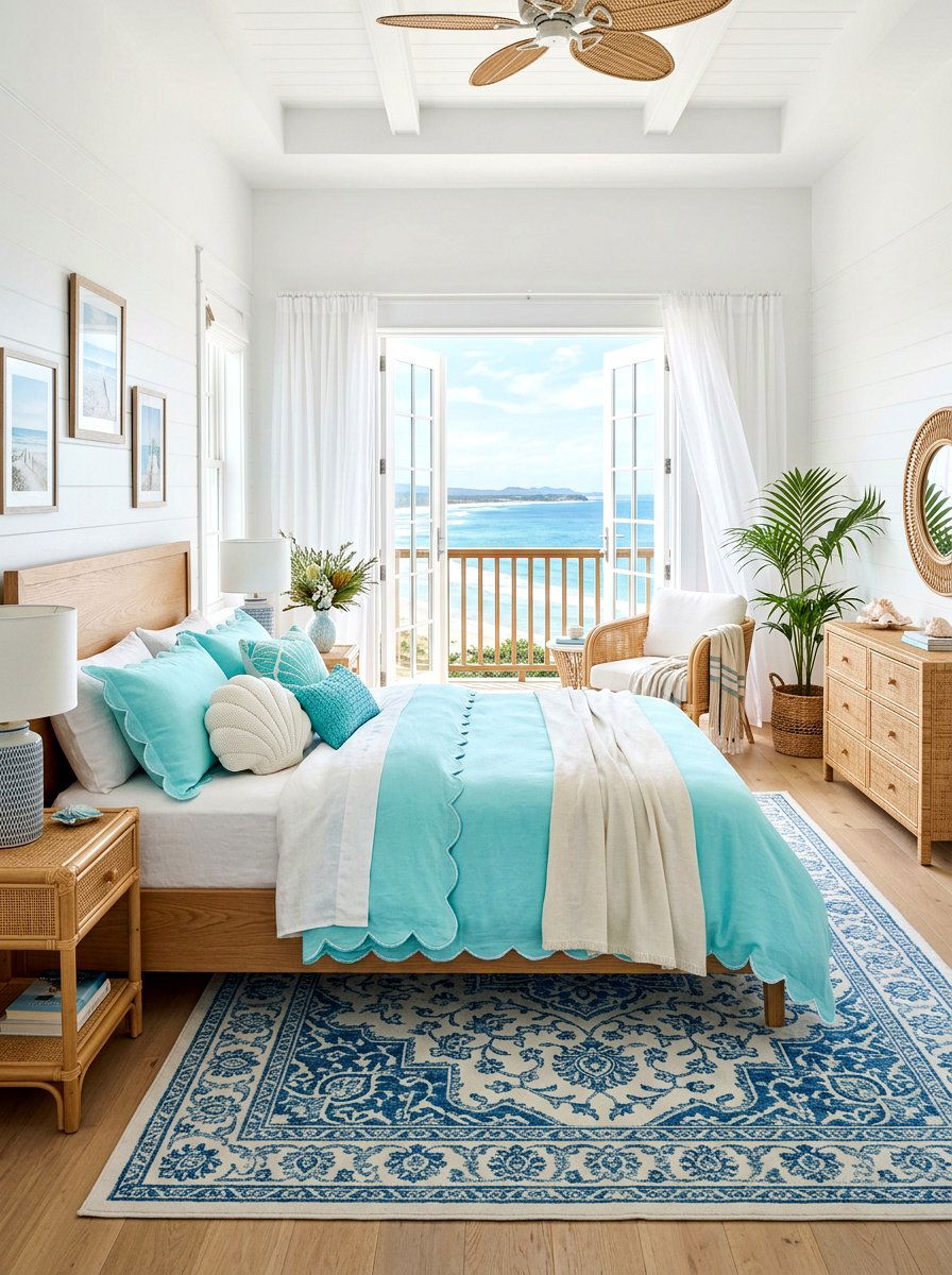 Coastal Scalloped Bedding - 30 scalloped bedding ideas