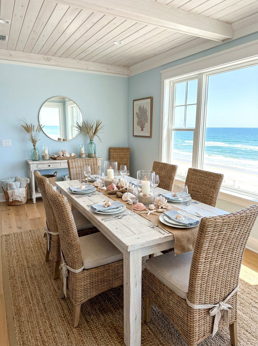 Coastal Sea Shells - 30 candle table runner ideas