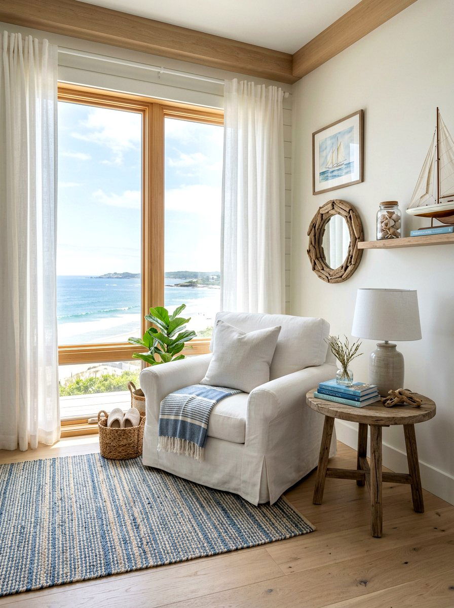 Coastal Seaside Reading Corner - 30 reading corner ideas