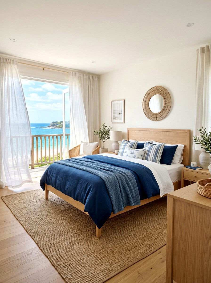 Coastal Sheer Linen Curtains - 30 coastal home decor ideas