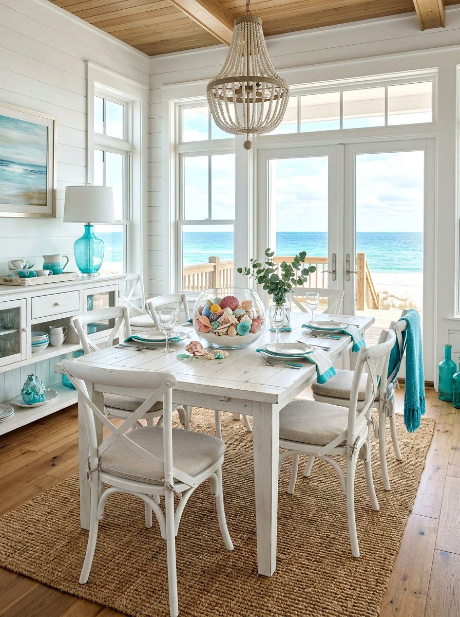 Coastal Shell Display - 30 dining table decor ideas