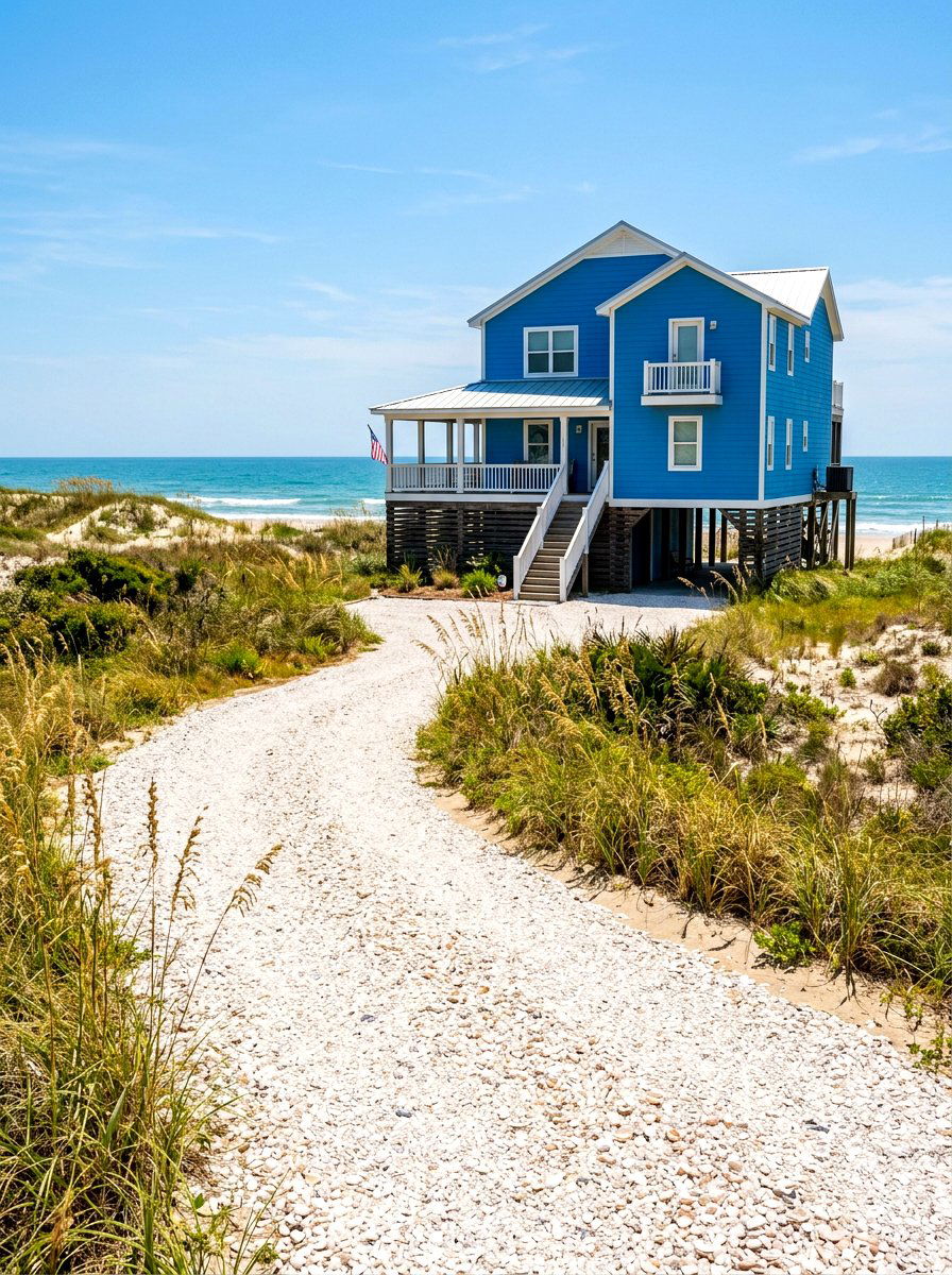 Coastal Shell Driveway - 30 gravel driveway ideas
