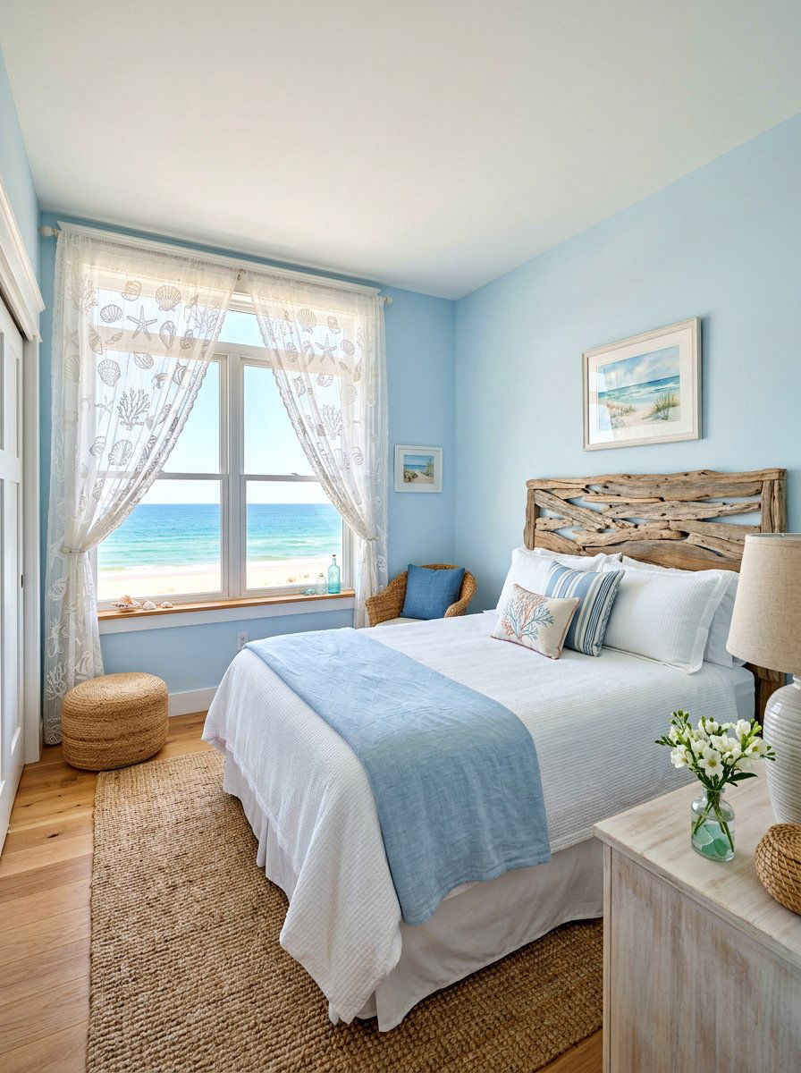 Coastal Shell Lace Curtain - 30 lace curtain ideas