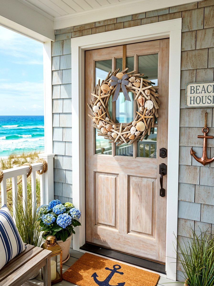 Coastal Shell - 30 summer wreath ideas