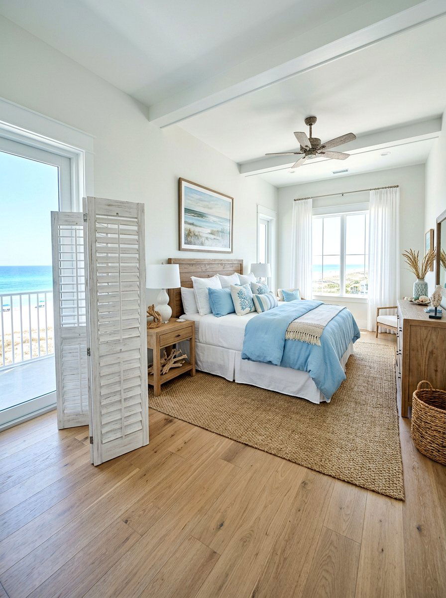 Coastal Shutter Screen - 30 folding screen ideas
