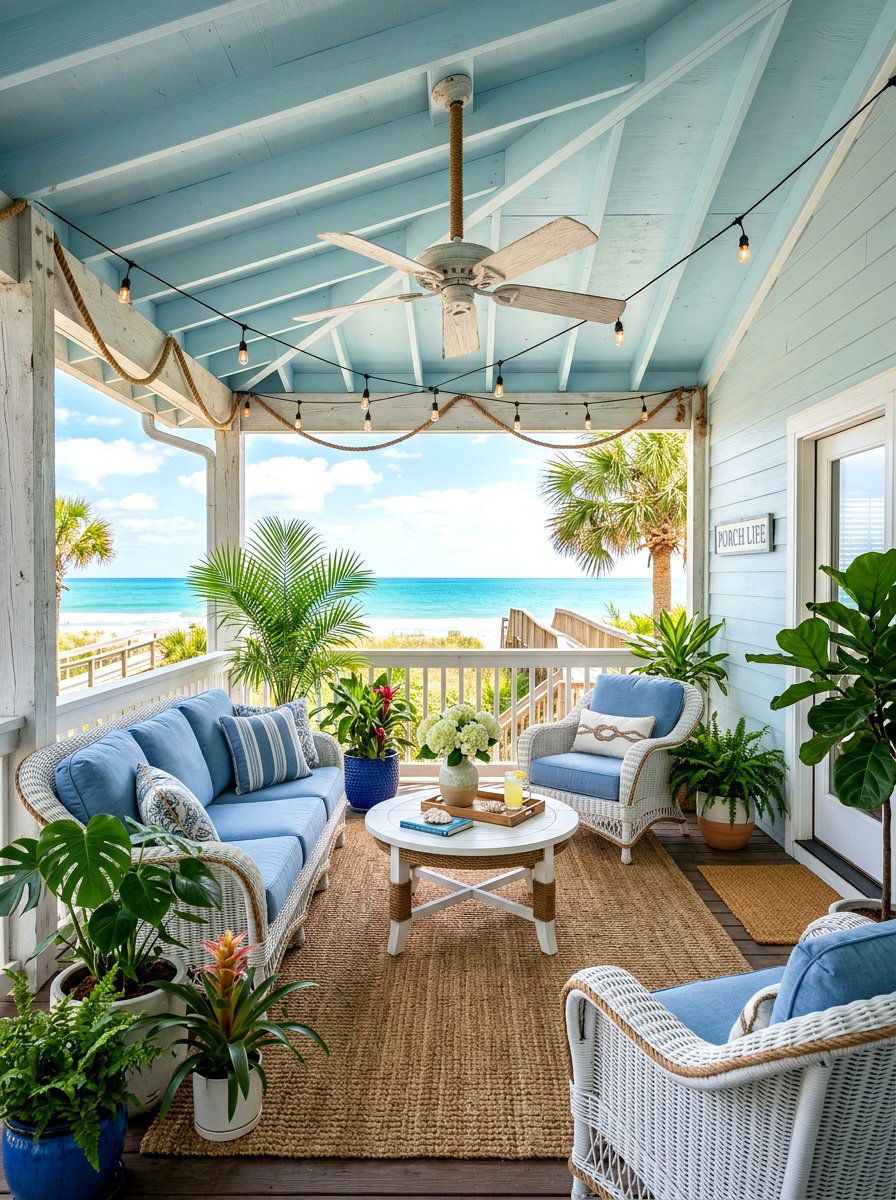 Coastal Side Porch - 30 side porch ideas