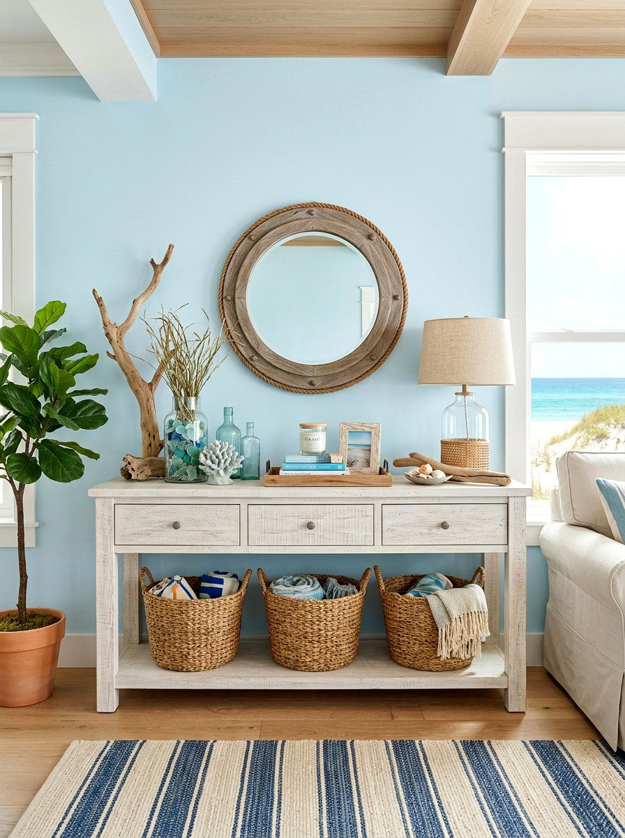 Coastal Sideboard Decor - 30 dining buffet styling ideas