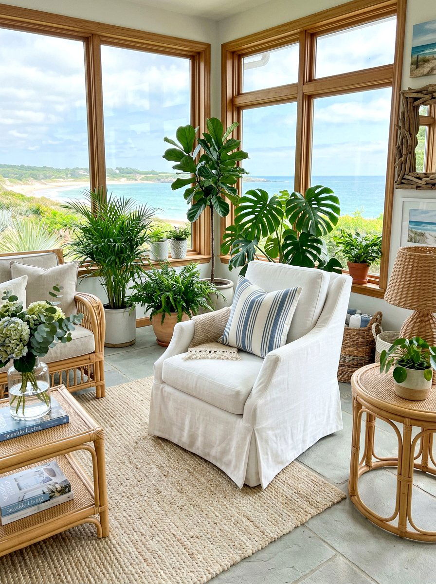 Coastal Skirted Accent Chair - 30 tailored skirted furniture ideas