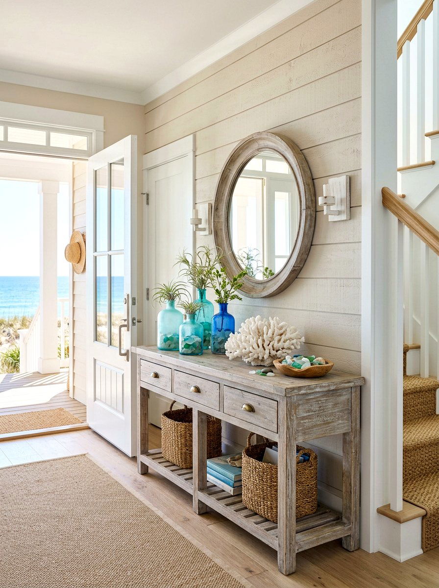 Coastal Spring Entryway Table - 30 spring entry table ideas