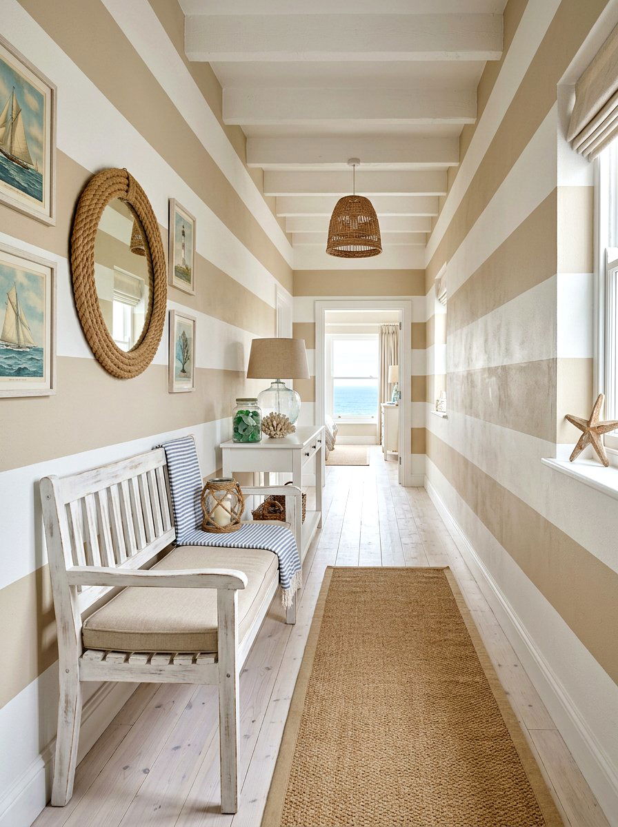 Coastal Striped Hallway Decor - 30 striped hallway ideas