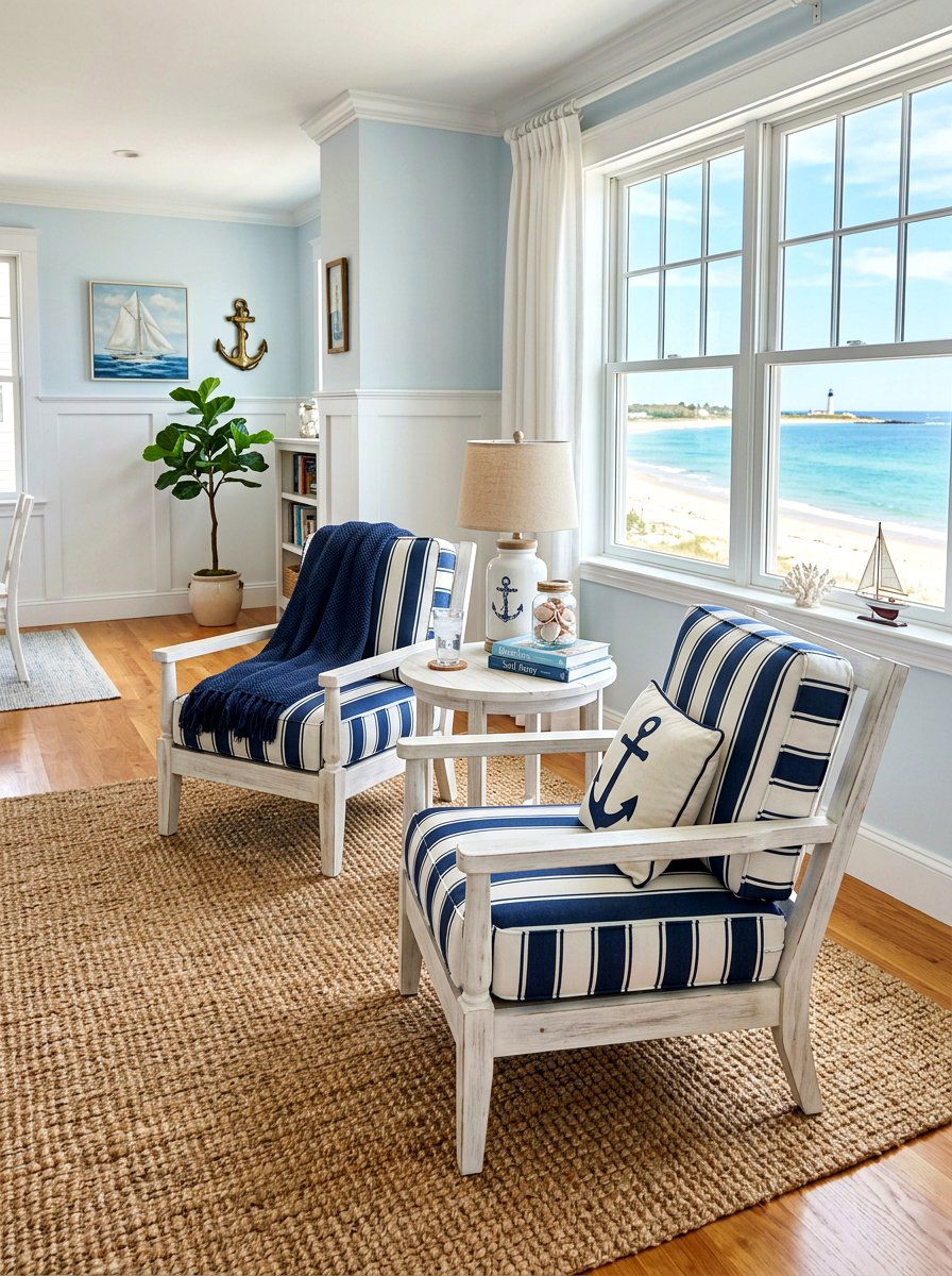 Coastal Style Armchair - 30 sunroom seating ideas