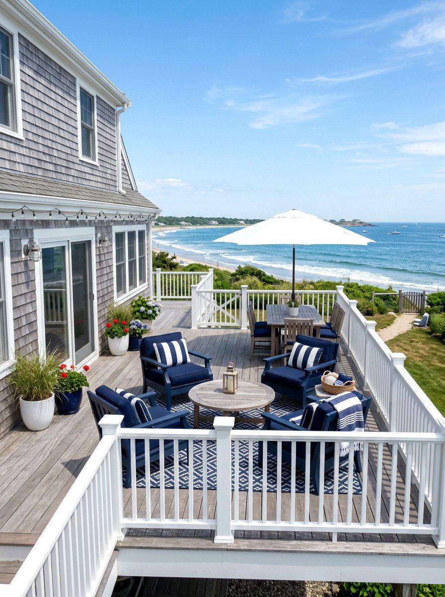 Coastal Style Attached Deck - 30 attached deck ideas