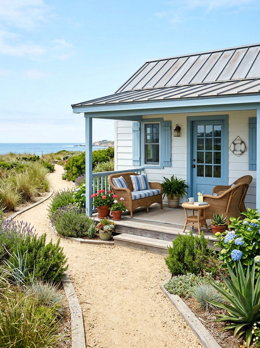 Coastal Style Backyard Room - 30 garden studio shed ideas