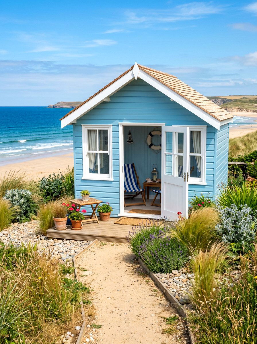 Coastal Style Beach Hut - 30 outdoor garden room ideas