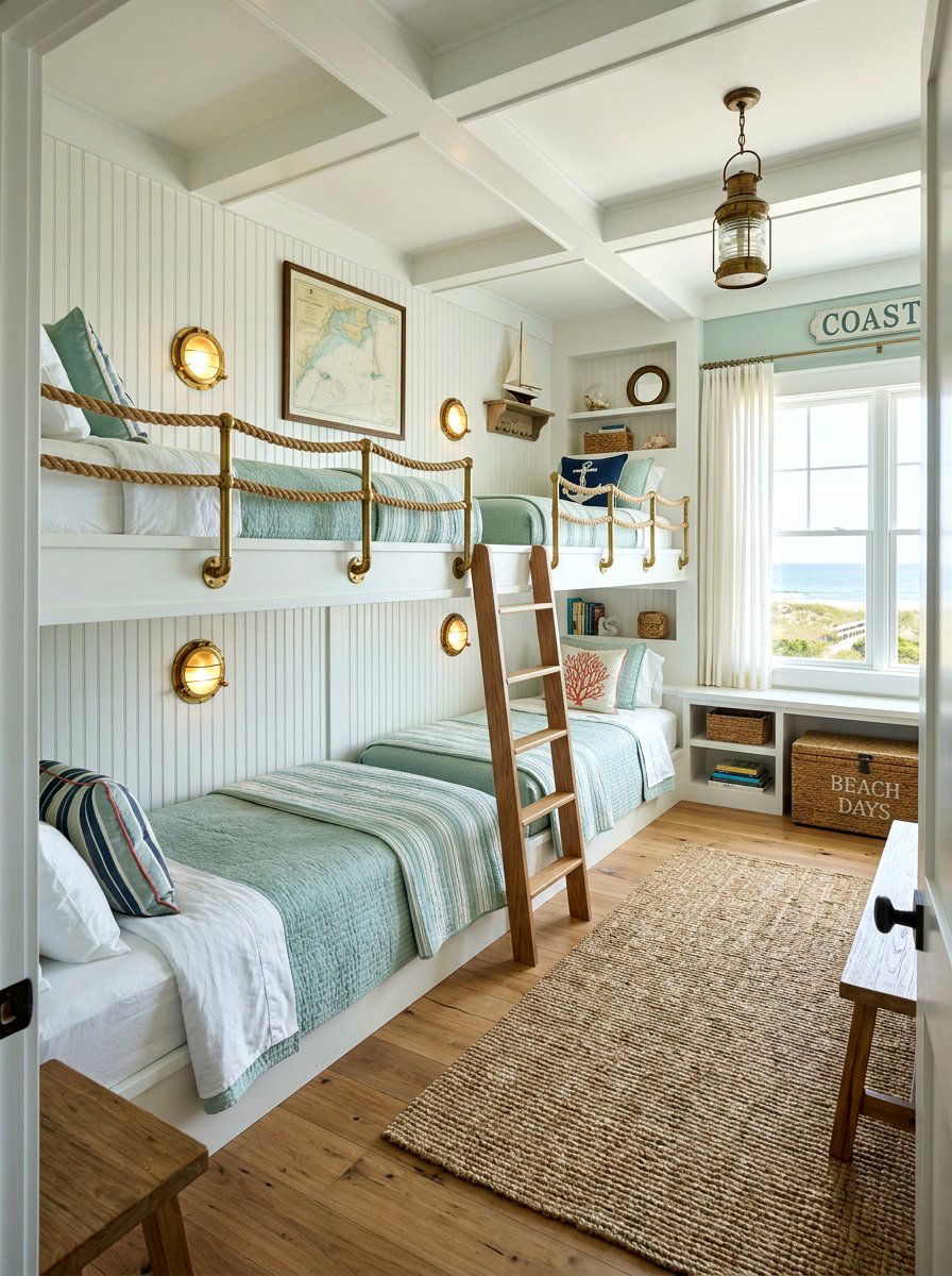 Coastal Style Built In Bunk Beds - 30 built in bunk room ideas